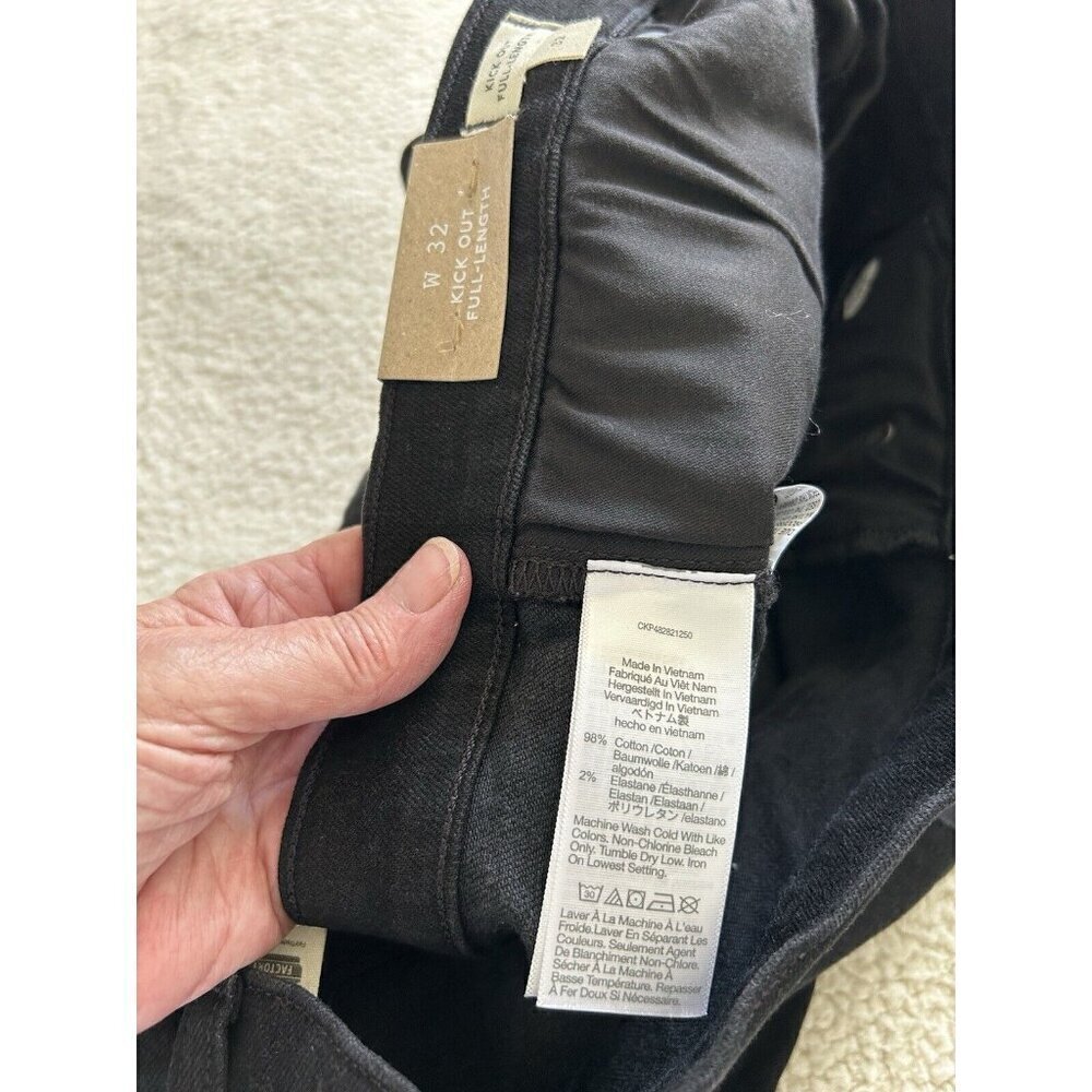 Madewell Womens Mid-Rise Full Length Kick Out Black Denim Jeans Size 32 - Picture 9 of 15